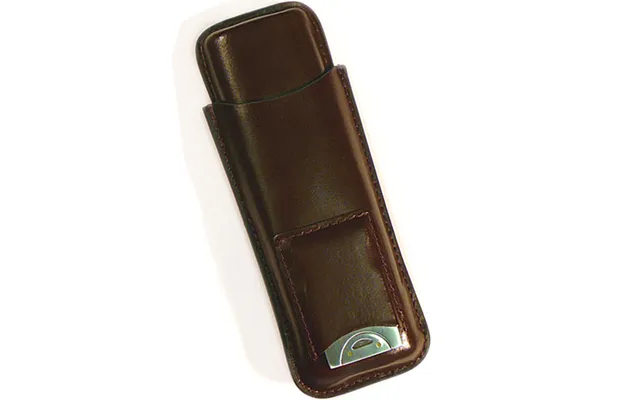 Cigar Leather Case W Cutter Brown