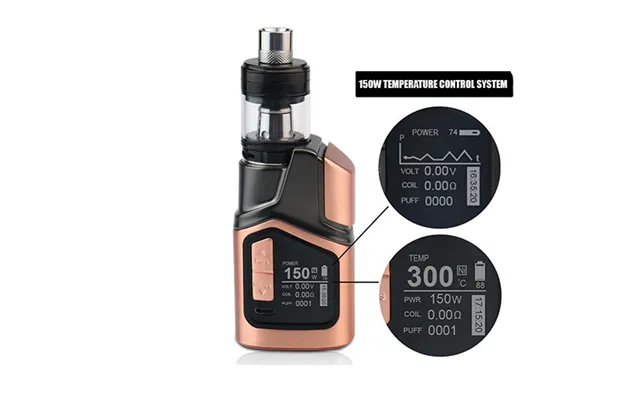 Authentic Gtrs Gt150 150w 4000mah Tc Vw Apv Mod Kit - Gold