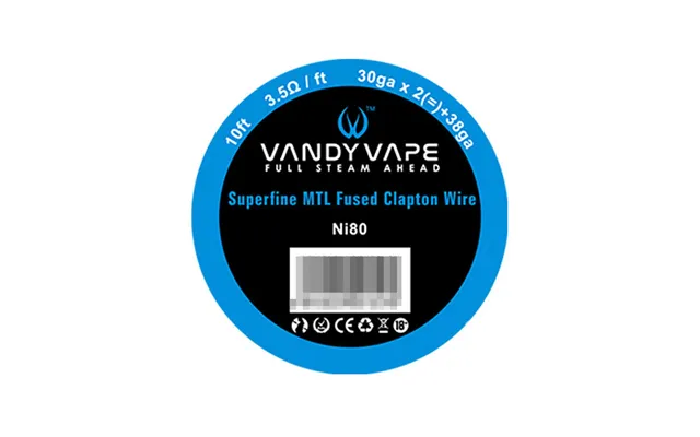 Authentic Vandy Vape Ni80 Superfine 30ga X 2 38ga Mtl Fused Clapton Heating Resistance Wirem 3