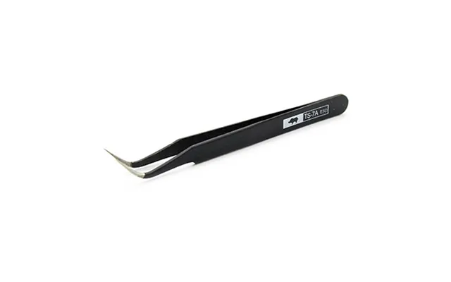 Ts-7a Esd Stainless Steel Precision Curved Tweezers - Black