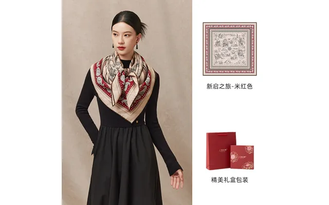 High End Sea Voyage Print Silk Wool Square Scarf