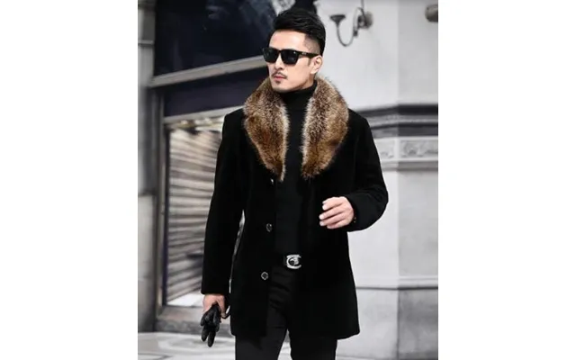 Black Overcoat With Golden Fur