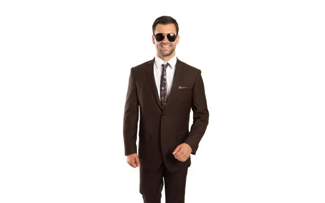 Brown 100% Wool Stripe Suit