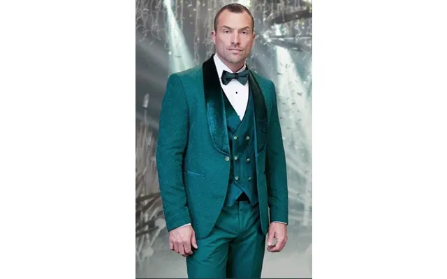 Emerald Green Tuxedo - Hunter Green Tuxedo Velvet Lapel, Velvet Vest With Gold Button And Side Trim On The Pants