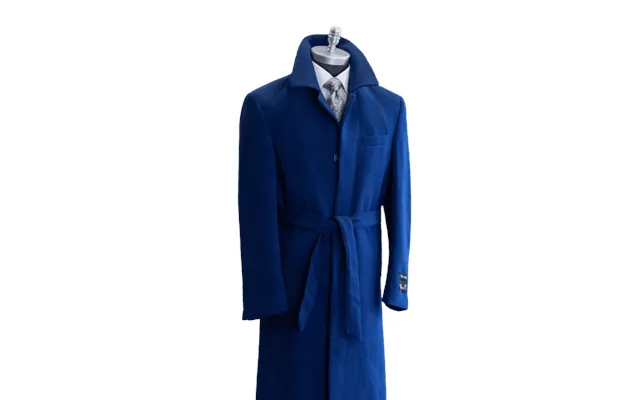 Full Length Overcoat - Wool Belted Topcoat Aero Blue product image