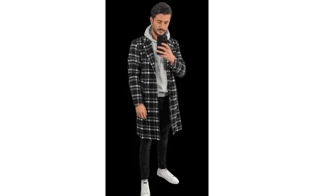 Mens Black Colors Plaids Overcoats
