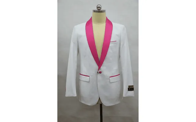 Men's Blazer White Fuschia Tuxedo Dinner Jacket And Blazer Two Toned