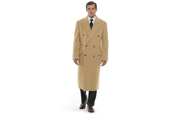 Mens Overcoat -mens Long Wool Topcoats- Topcoat For Men-mens Double Breasted Overcoat - Khaki Camel Double Breasted Coat