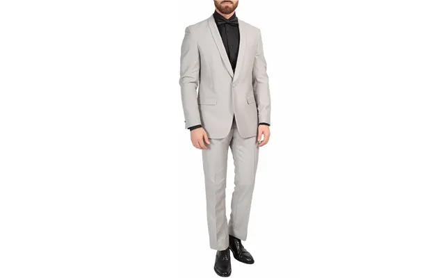 Mens Slim Fit Sharkskin Shawl Prom Tuxedo In Light Grey
