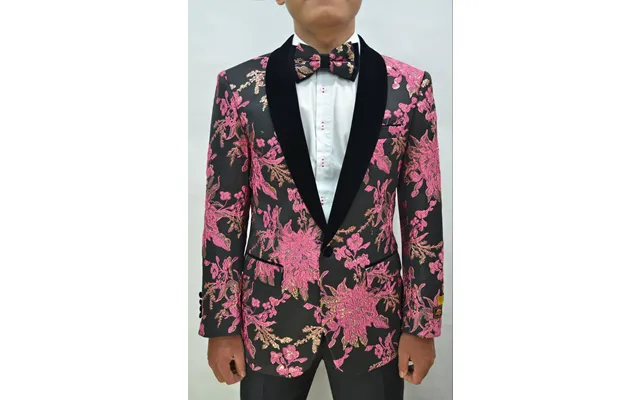 Paisley-300 Rose Black Velvet - Mens Wholesale Blazers