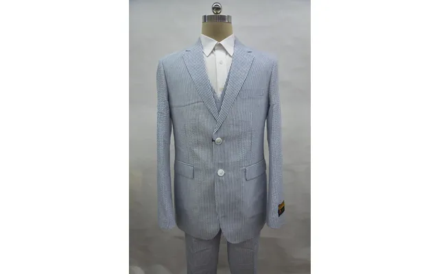 Seersucker-2bv Navy - Mens Modern Fit Suit