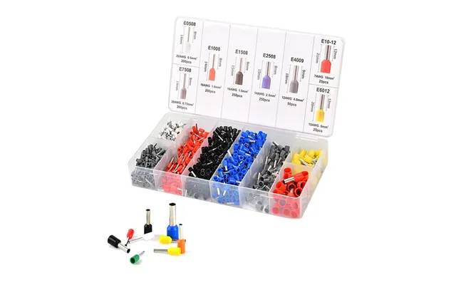 1200pcs Tubular Crimp Terminals Electrical Wire Cable Ferrules Connectors E0508 E7508 E1008 E1508 E2508 E4009 E6012 Ring