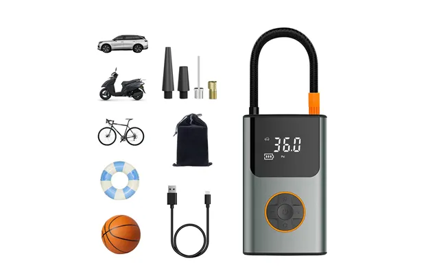 150psi Fast Inflation Bike Air Pump 5 Inflation Modes 70w Power 2000mah Power Bank Digital Display Usb Rechargeable Auto