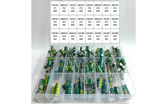 335pcs Aluminum Electrolytic Capacitor Kit 24values 10v-400v Capacitors Assortment Kit 2