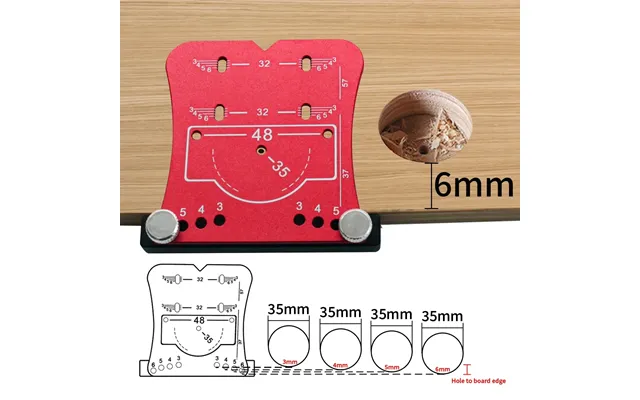 35mm Woodworking Hinge Hole Opener Punch Tool With Punch Locator And Limiting Frame Premium Aluminum Alloy For Quick Pre