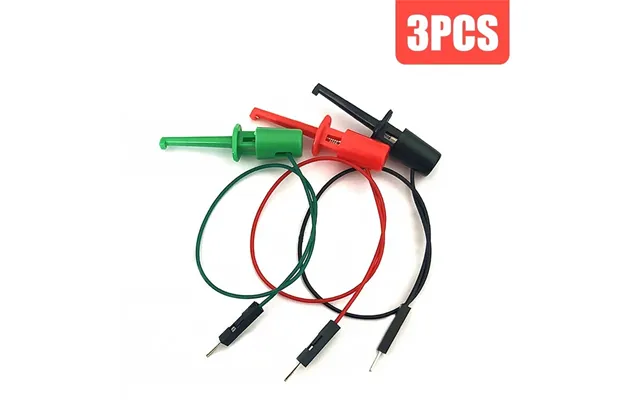3pcs Hook Type Test Clip Probes With Male Head Dupont Line Cable 20cm For Precise Transistor Testing Great For Electroni