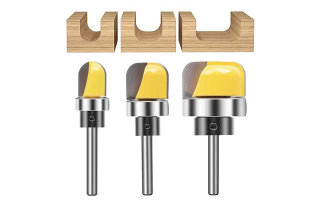 3pcs Multi Size Shank Round Nose Bits With Bearing Router Bits Carbide Cutters Woodworking Milling Cutter For Wood Bit F