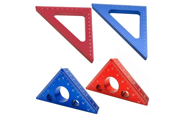 45 Degree Aluminum Alloy Angle Ruler Imperial And Metric Triangle Ruler For Carpenter Workshop Woodworking Square Measur