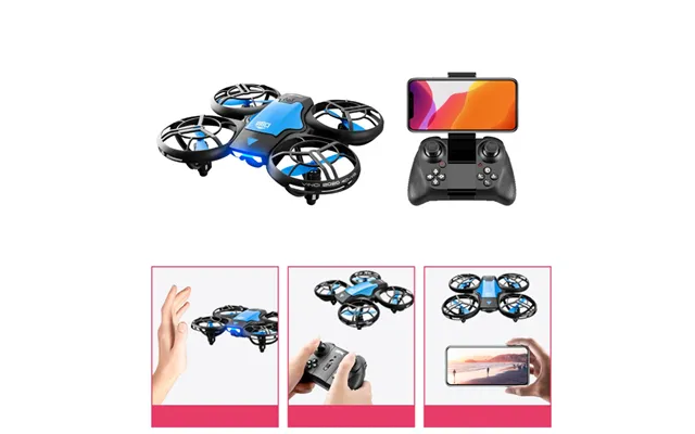 4drc V8 Mini Wifi Fpv With Hd Camera Gesture Control Stunt Tumbling Colorful Led Lights Grid Full Protection Child Gift
