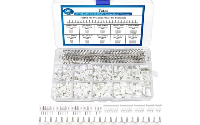 580pcs Jst-ph2.0mm Pitch 2p3p4p5p6p Plastic Shell Straight Pin Base Connector Terminal