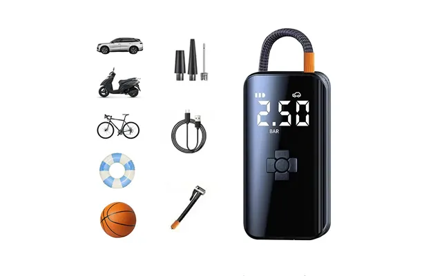 80w Smart Wireless Inflation Bicycle Air Pump 150psi Electric Wireless 3600mah Battery Power Bank Digital Display Noise
