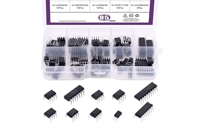 85pcs Integrated Circuit Assortment Kit Lm324 Lm358 Lm386 Ne555 Ua741 Pc817 Uln2003 With Anti-static Box For Pcb Electro