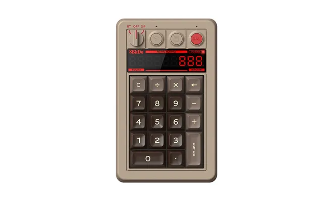 8bitdo Retro18 18 Keys Mechanical Numeric Keypad Tri-mode Calculator Retro Mechanical Keyboard Hot Swappable Top Structu