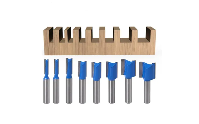 8mm Shank Straight Woodworking Router Bit Set Carpenter Milling Cutter 5 6 8 10 12 14 18 20mm Cutting Diameter