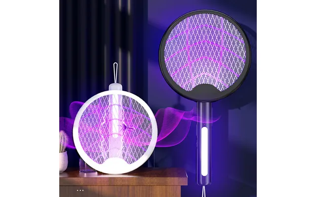 Agsivo 3 In 1 3000v Cordless Rechargeable Electric Mosquito Bug Zapper Foldable Handheld Mosquito Killing Lamp Fly Trap