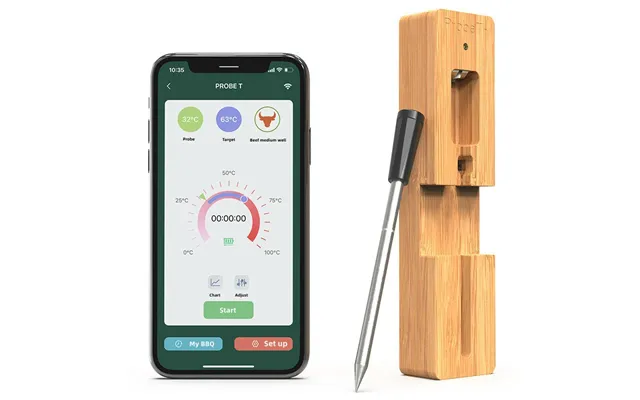 Agsivo Bluetooth Wireless Food Meat Thermometer 165ft Long Range Digital Thermometer Alarm For Grilling For Bbq Kitchen