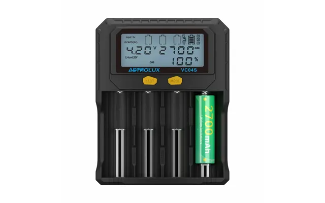 Astrolux Vc04s Type-c Input Quick Smart Battery Charger Lcd Display Intellegent Flashlight Charger 4 Slots For Li-ion L