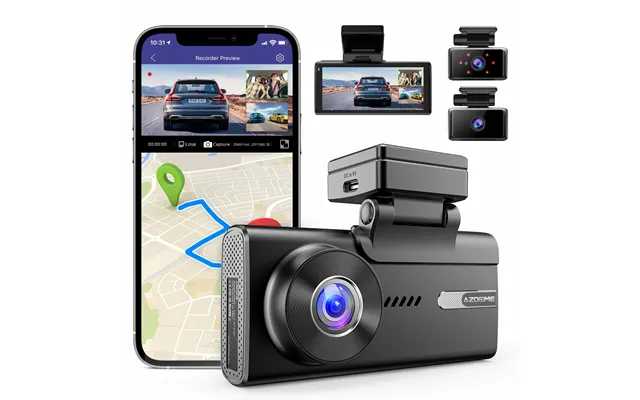 Azdome M580 5k Car Dash Cam 3 Lens Night Vision Free 64g Card Built In 4 Inch Screen G-sensor Parking 2