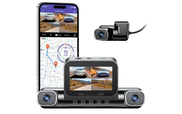 Azdome M660 4ch 4 Lens 2.4 Inch Ips Screen Driving Recorder Wifi Gps Driving Track Dash Cam Smart Voice Control Night Vi