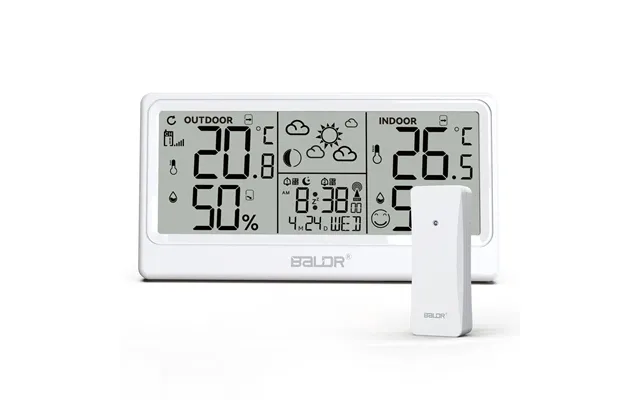 Baldr 8.5 Lcd Screen Weather Station Rcc Alarm Clock Digital Temperature Humidity Meter Weather Forecast Calendar Moon