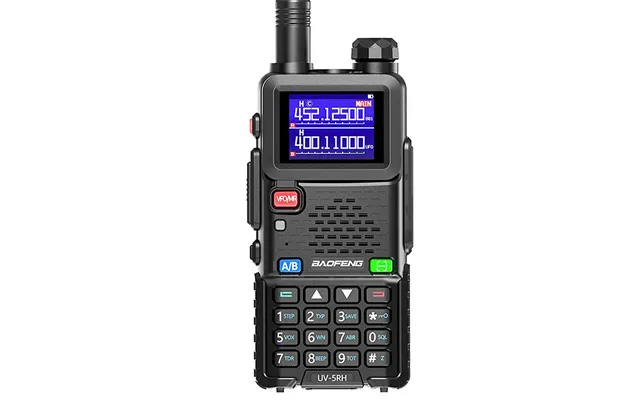 Baofeng Uv-5rh 5w Tri-band Eu Walkie Talkie 1.77inch Screen Large Range 2500mah Type-c Rechargeable Handheld Two-way Rad