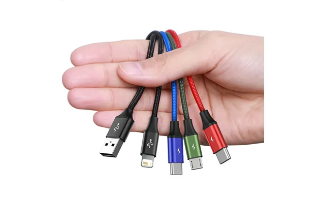 Baseus 3-in-1 4-in-1 3.5a Usb-a To Ip Micro Type-c Cable Fast Charging Data Transmission Copper Core Line 0