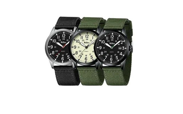 Biden Simple Calendar Sports Waterproof Quartz Watch Comfortable Nylon Strap Luminous Pointer Men Watch With Alloy Case