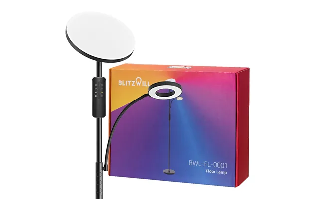 Blitzwill Bwl-fl-0001 36w Two-head Floor Lamp With Remote Control 2700k 6500k Color Temperature 10 Levels Brightness Ac1