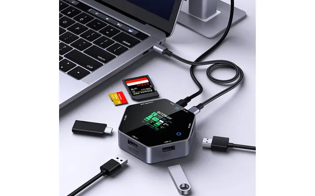 Blitzwolf Bw-th16 8 In 1 Usb Hub Lcd Smart Display Type-c Docking Station With Usb3