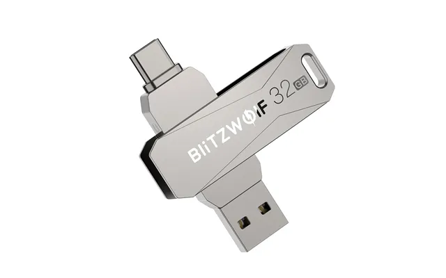 Blitzwolf Bw-upc2 2 In 1 Type-c Usb3.0 Flash Drive Ultra-fast Transmission 360 Rotation Zinc Alloy 32gb 64gb 128gb 256g