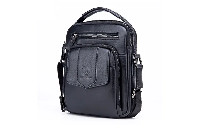 Bullcaptain Genuine Leather Messenger Bag For Men Adjustable Shoulders Sling Crossbody Bags For Travel Work Business Han