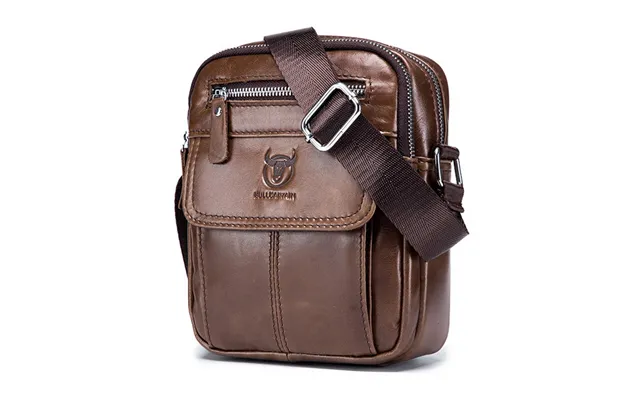 Bullcaptain Men's Casual Shoulder Bag High Quality Business Messenger Bag Cowhide Leather Mini Pocket Large Capacity Bag