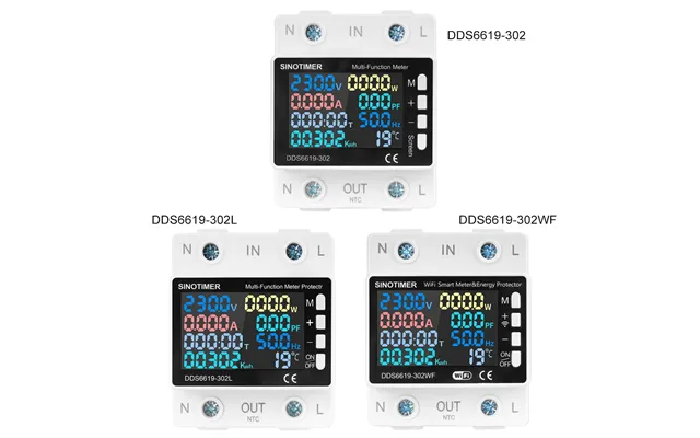 Dds6619 Tuya Smart Wifi Multifunctional Energy Meter 170 270v Voltage Range 0 63a Current Over Under-voltage Protection
