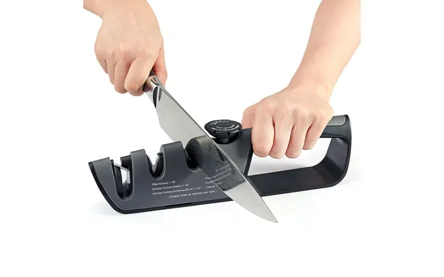 Dmd 3-stage Knife Scissors Sharpener Manual Professional Sharpening Tool With Grip And 6 Adjustable Angles For Kitchen S