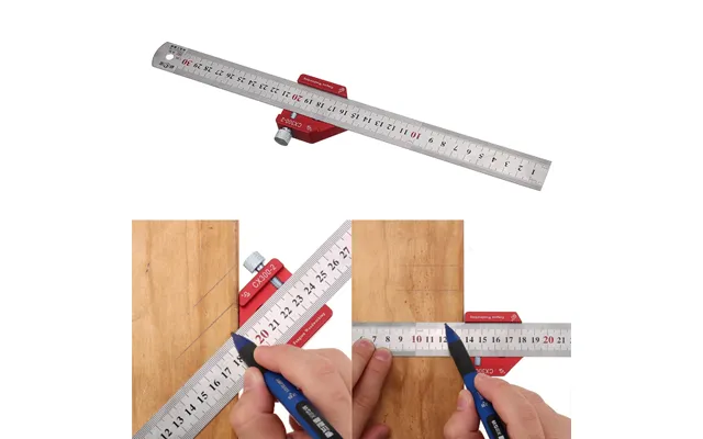Drillpro Cx300-2 Adjustable 45 90 Degree Metric And Inch Line Scribe Ruler Positioning Measuring Ruler 300mm Marking Rul