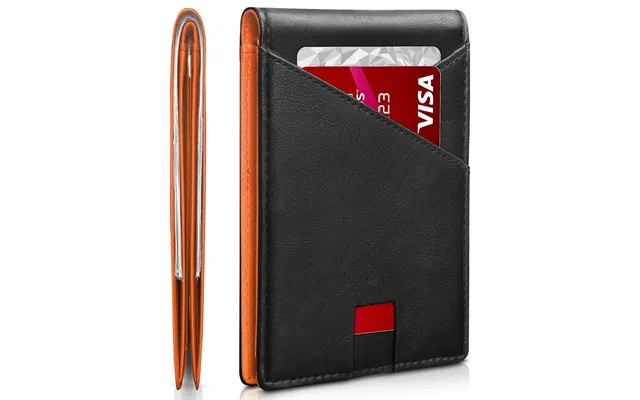 Ekphero Men's Slim Genuine Leather Wallet Rfid Blocking Minimalist Credit Card Holder Bifold Folding Wallet - Gifts For 