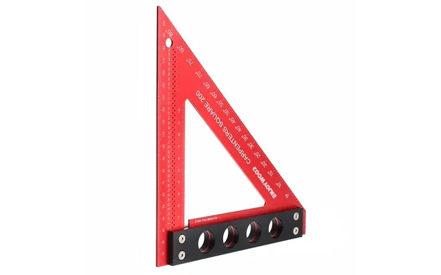 Enjoywood 200mm Aluminum Alloy Carpenter Square Triangle Ruler Woodworking Precision Hole Positioning Square