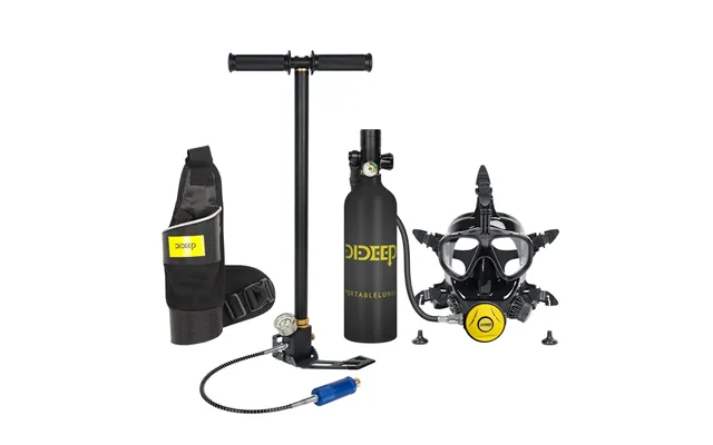 Eu Direct Dideep 1l Mini Diving Scuba Tank Set With Snorkel Full Face Cover Air Pump Portable Oxygen Cylinder Diving F