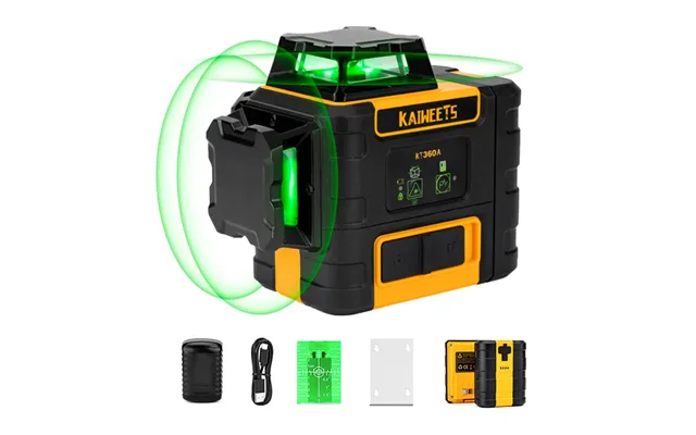 Eu Direct Kaiweets Kt360a 3x360 Green Line Laser Level With Rechargeable Battery 196ft Distance Ip54 Waterproof Best For