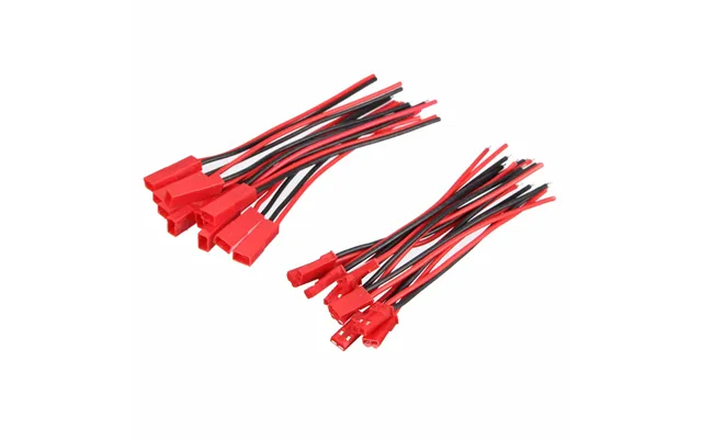 Excellway 10 Pairs 2 Pins Jst Male & Female Connectors Plug Cable Wire Line 110mm Red